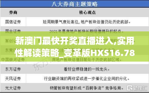 新澳门最快开奖直播进入,实用性解读策略_变革版HXS16.78