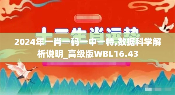 2024年一肖一码一中一特,数据科学解析说明_高级版WBL16.43