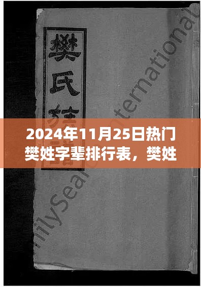 樊姓字辈排行表，追溯历史脉络，探寻时代印记（2024年11月25日热门）