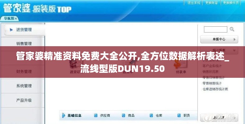 管家婆精准资料免费大全公开,全方位数据解析表述_流线型版DUN19.50