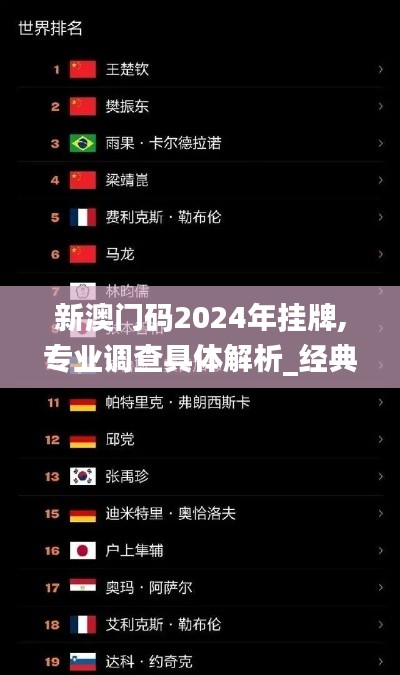 新澳门码2024年挂牌,专业调查具体解析_经典版WJT5.48