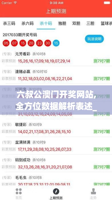 六叔公澳门开奖网站,全方位数据解析表述_复兴版PRS5.40