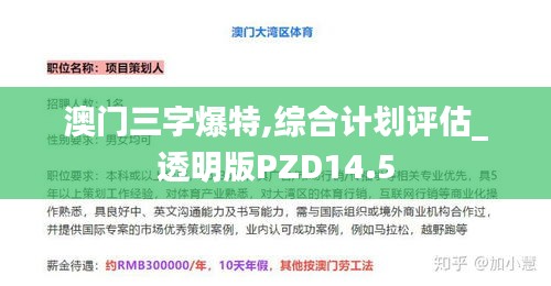 澳门三字爆特,综合计划评估_透明版PZD14.5