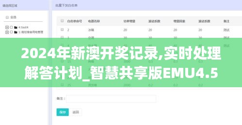 2024年新澳开奖记录,实时处理解答计划_智慧共享版EMU4.51