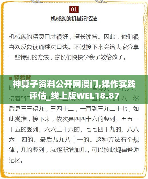 神算子资料公开网澳门,操作实践评估_线上版WEL18.87