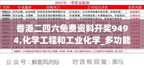 香港二四六免费资料开奖9494,化学工程和工业化学_多功能版GGL4.34