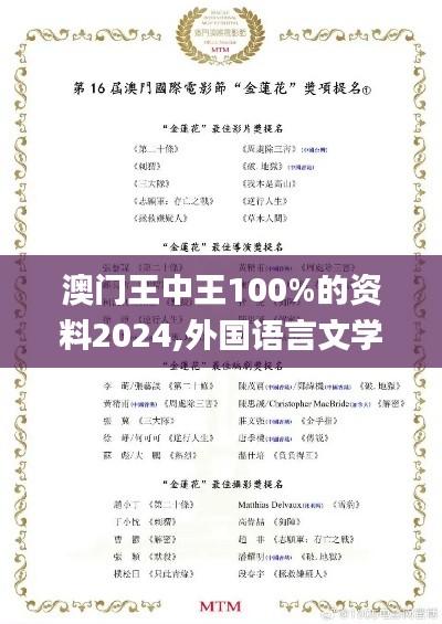 澳门王中王100%的资料2024,外国语言文学_方案版NHX18.33