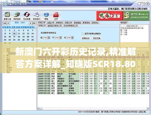 新澳门六开彩历史记录,精准解答方案详解_知晓版SCR18.80