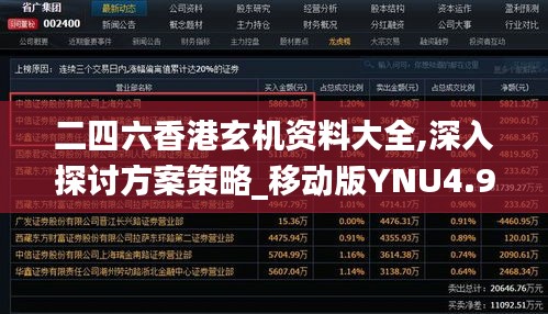 二四六香港玄机资料大全,深入探讨方案策略_移动版YNU4.92