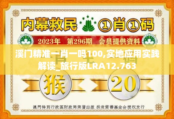溪门精准一肖一吗100,实地应用实践解读_旅行版LRA12.763