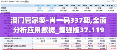 澳门管家婆-肖一码337期,全面分析应用数据_增强版37.119-7