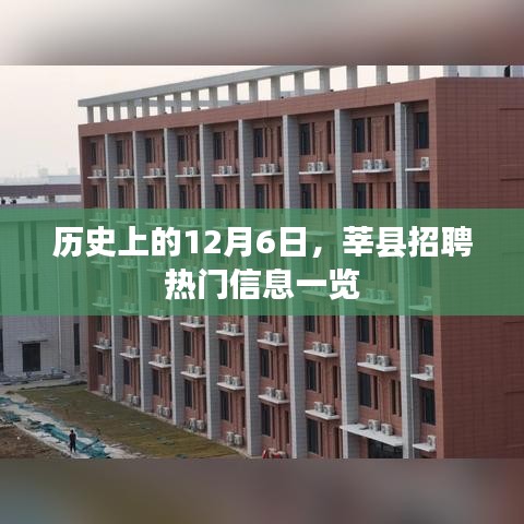 莘县招聘热门信息一览，历史上的12月6日回顾