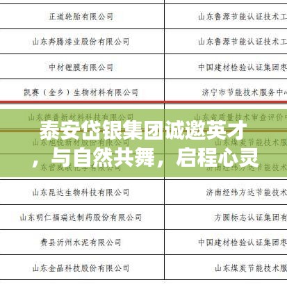 泰安岱银集团诚邀英才，与自然共舞的心灵之旅启程点