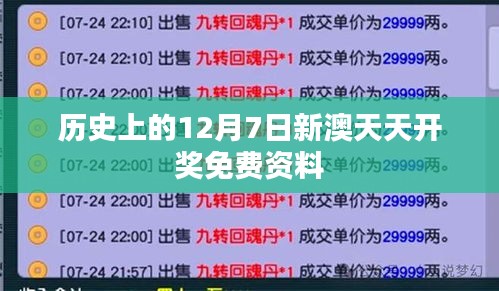 历史上的12月7日新澳天天开奖免费资料