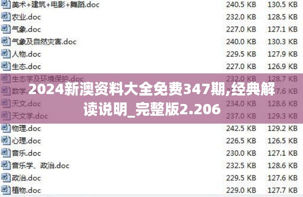 2024新澳资料大全免费347期,经典解读说明_完整版2.206