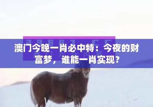 澳门今晚一肖必中特：今夜的财富梦，谁能一肖实现？