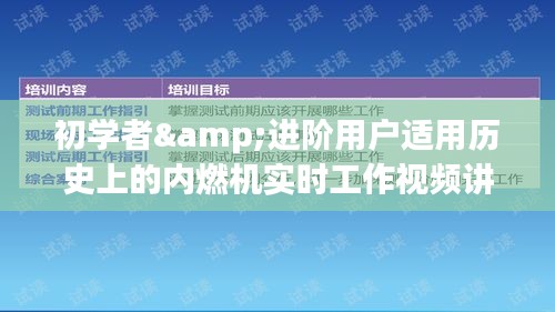 内燃机实时工作视频讲解与详细步骤指南，适合初学者与进阶用户
