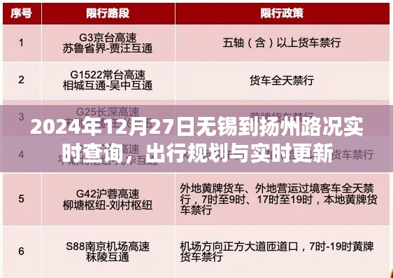 无锡至扬州路况实时查询，出行规划与更新