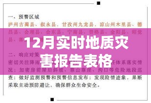 地质灾害报告表格，最新实时数据（地质版）