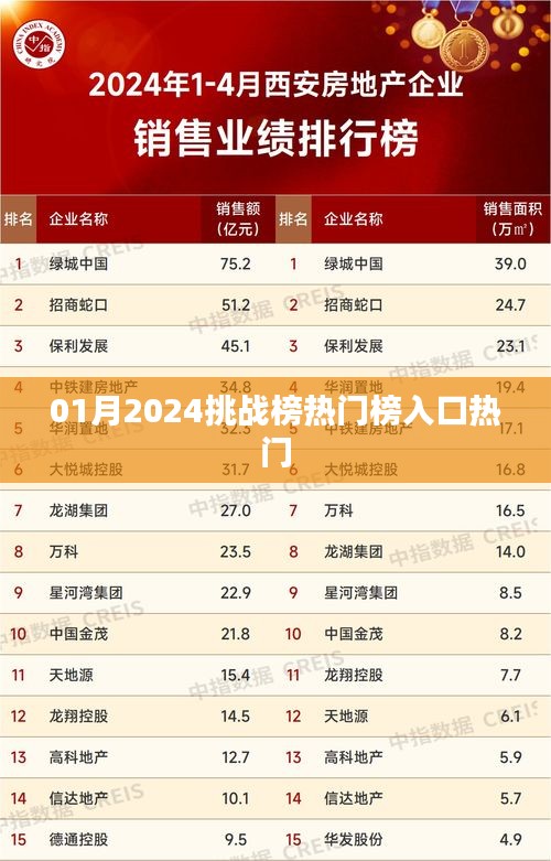 2024年1月挑战榜热门入口概览
