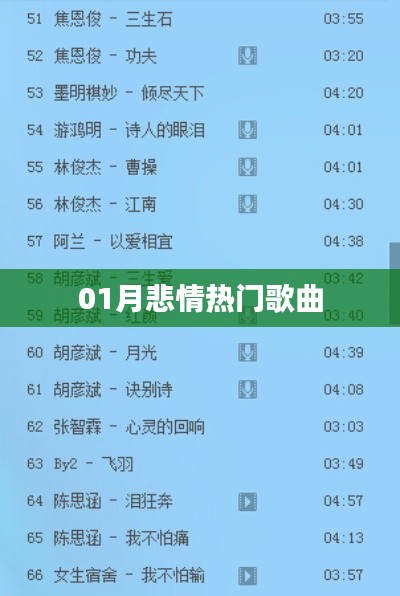 一月悲情流行曲盘点