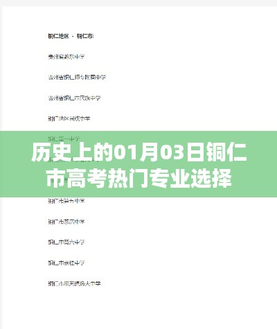 铜仁市高考热门专业选择趋势分析（历年一月三日回顾）