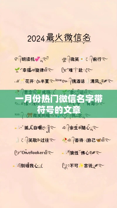一月微信热门名字符号解析文章