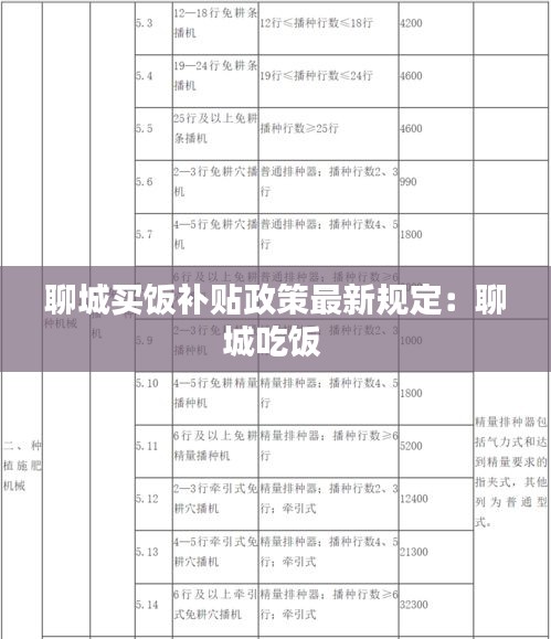 聊城买饭补贴政策最新规定：聊城吃饭 