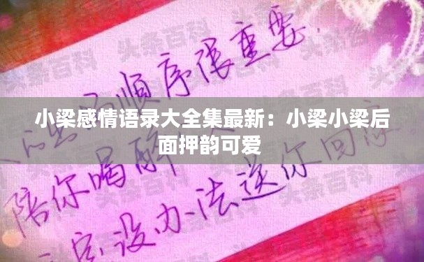 小梁感情语录大全集最新：小梁小梁后面押韵可爱 