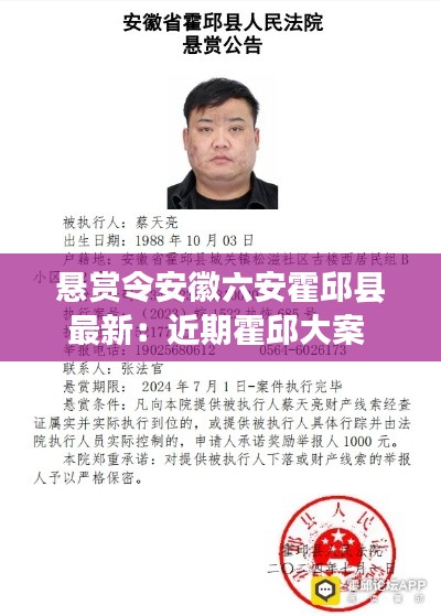 悬赏令安徽六安霍邱县最新：近期霍邱大案 