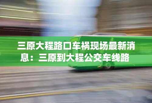 三原大程路口车祸现场最新消息：三原到大程公交车线路 
