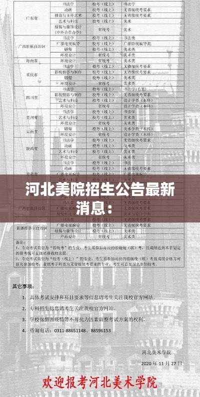 河北美院招生公告最新消息： 