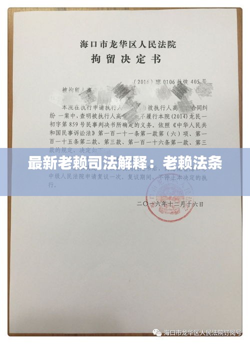 最新老赖司法解释：老赖法条 