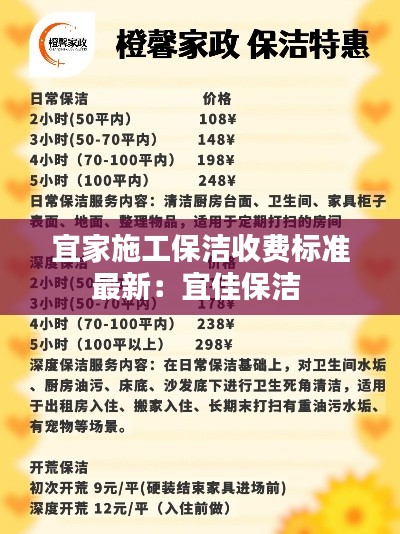 宜家施工保洁收费标准最新：宜佳保洁 
