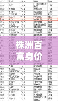 株洲首富身价排名揭秘，TOP10富豪榜单