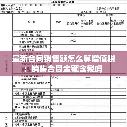 最新合同销售额怎么算增值税：销售合同金额含税吗 