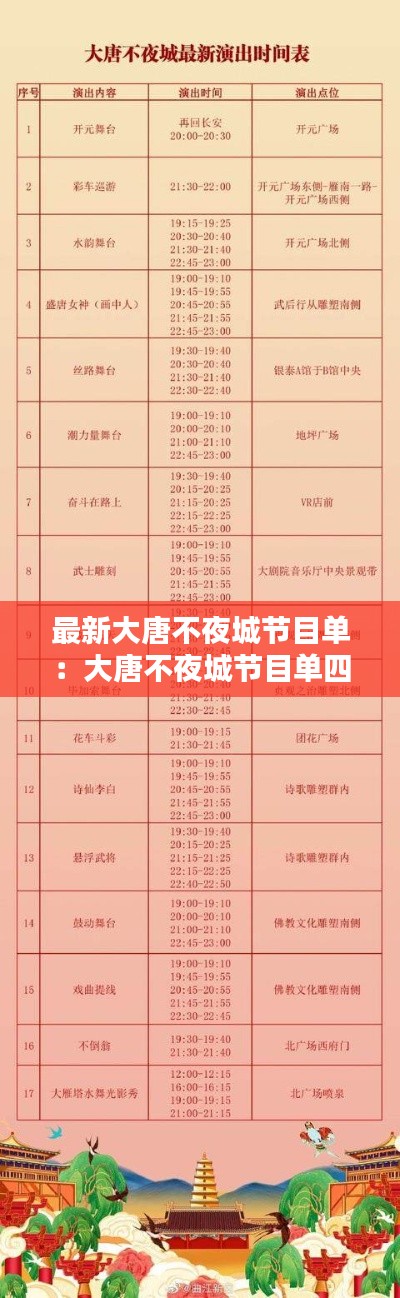 最新大唐不夜城节目单：大唐不夜城节目单四月份 