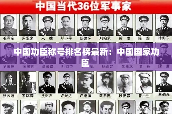 中国功臣称号排名榜最新：中国国家功臣 