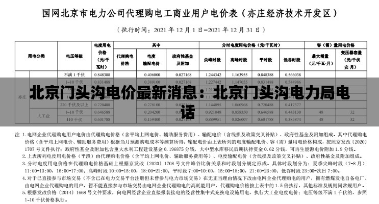 北京门头沟电价最新消息：北京门头沟电力局电话 