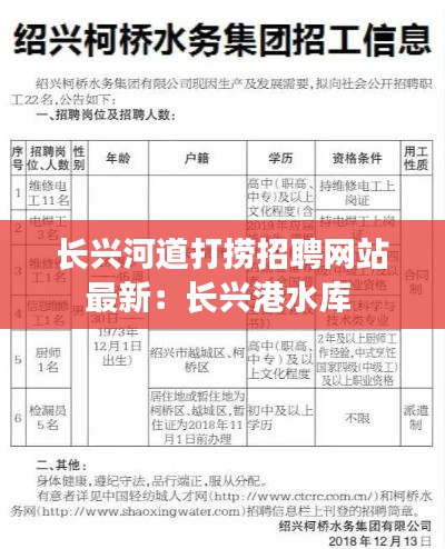 长兴河道打捞招聘网站最新：长兴港水库 