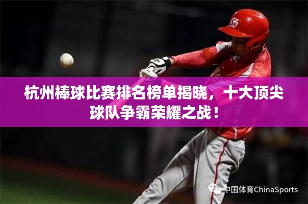 杭州棒球比赛排名榜单揭晓，十大顶尖球队争霸荣耀之战！