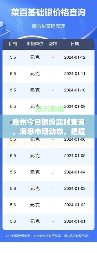 滕州今日银价实时查询，洞悉市场动态，把握投资机遇！