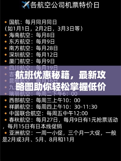 航班优惠秘籍，最新攻略图助你轻松掌握低价航班信息！