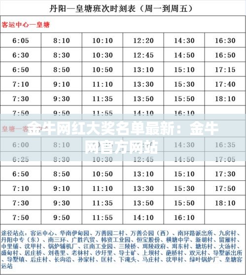 金牛网红大奖名单最新：金牛网官方网站 