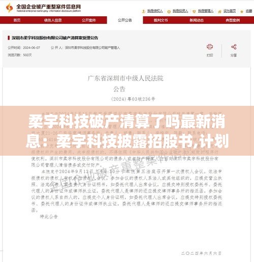 柔宇科技破产清算了吗最新消息：柔宇科技披露招股书,计划募资144亿元 