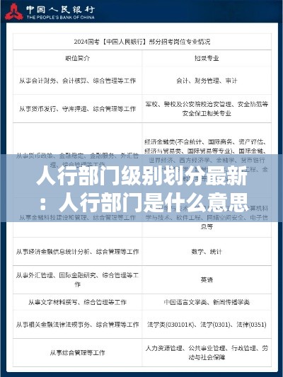 人行部门级别划分最新：人行部门是什么意思 