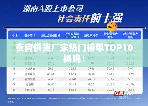 夜宵供货厂家热门榜单TOP10揭晓！