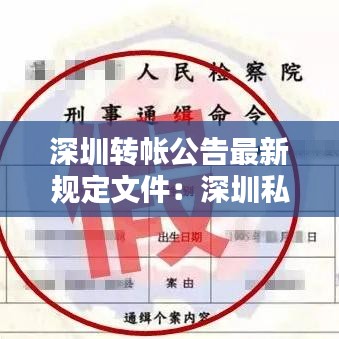 深圳转帐公告最新规定文件：深圳私人转账管制 