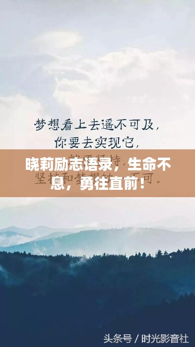 晓莉励志语录，生命不息，勇往直前！