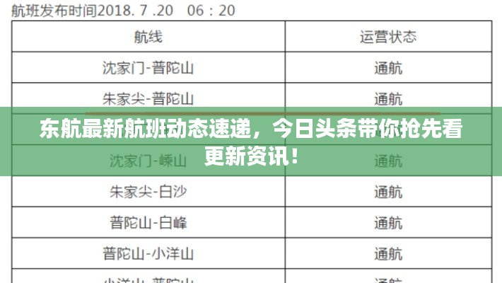 东航最新航班动态速递，今日头条带你抢先看更新资讯！